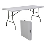 Mesa Tablón Plegable Jardin Exterior Portatil Gris 180 Eke