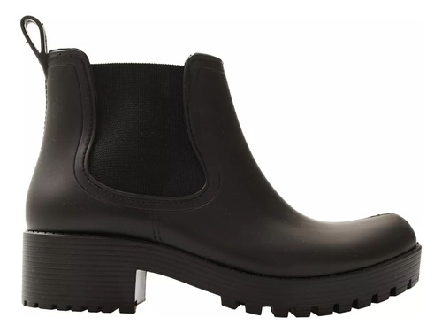 Bota De Lluvia Botineta Base Y Taco De Goma Impermeable Pvc