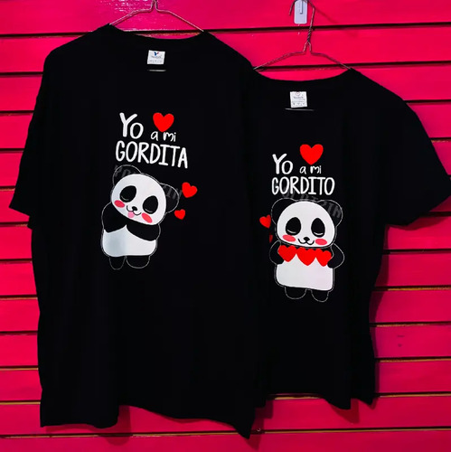 Playeras Para Novios Gordita Amor Panda San Valentin 2pzas