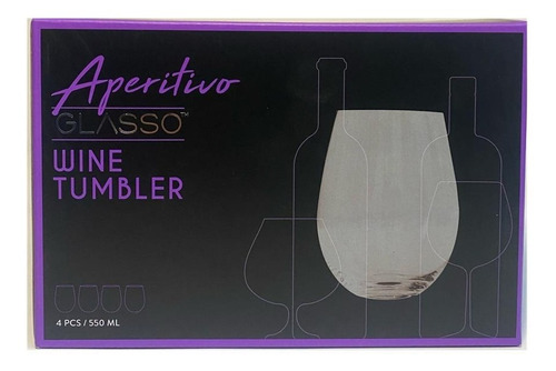 Set 4 Copas Aperitivo Glasso 550 Ml Wine Tumbler