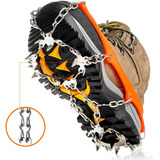 Crampones Con Clavos Inox. Para Nieve O Hielo. Naranja - L