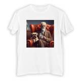 Remera Niño Freud Psicologo Perro Sillon Cafe Paz