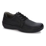 Zapato Oxford Ferrato De Piel Acojinado Hombre Negro