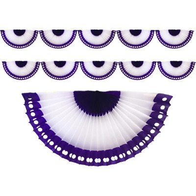 Semana Santa Abanico Grande Morado Con Blanco Papel Picado | MercadoLibre