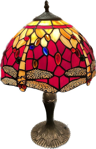 Lámpara De Mesa Estilo Tiffany Libélulas Velador Vitraux 30c