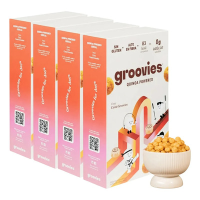 Groovies Cereal Cinni Rol De Canela Con Quinoa Pack 4 Piezas | MercadoLibre