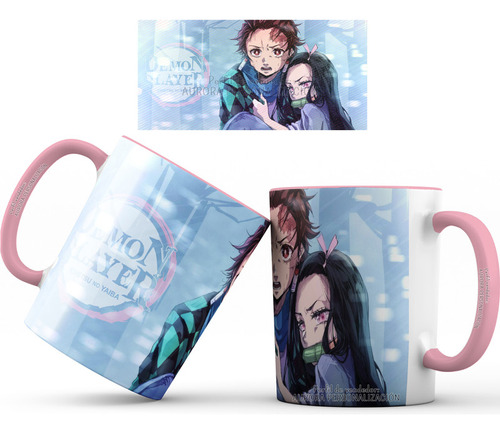 Mug Taza Interior Oreja Rosada Demon Slayer Anime Serie 05