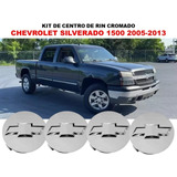 Kit 4 Centros De Rin Chevrolet Silverado 05-13 83 Mm Cromado
