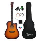 Guitarra Acústica Jidyous 41inchjita01 Para Diestros Naranja Abs Mate