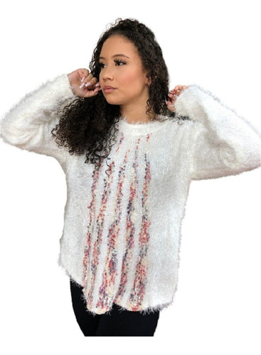 Suéter De Lã Feminino Blusa De Frio Decote Cardigan Tricot