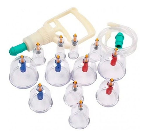 Set Cupping Ventosas Chinas X12 Copas Circulación Linfática