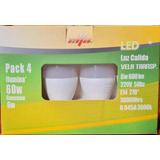 Pack De 4 Ampolletas Led Luz Calida Rosca Chica E14