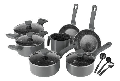 Conjunto Panela Indução Cerâmic Pratic Cook Grafite 10p Mimo