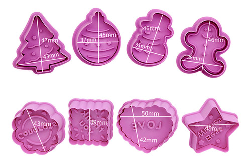 Molde Para Galletas Spring Mold, 8 Unidades, Para Navidad Y