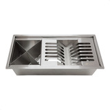 Calha Canal Organizador Úmida Gourmet Escorredor Inox Tubrax