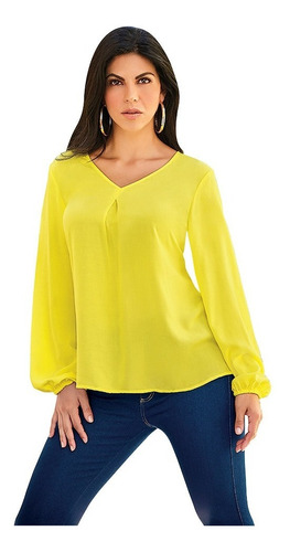 Blusa Casual Mujer Color Amarillo 960-21