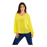 Blusa Casual Mujer Color Amarillo 960-21