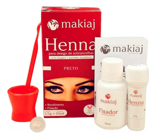 Kit 2 Unidades Henna Sobrancelha Makiaj Rena Alta Fixação