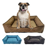 Cama Pet Dog Lavável Com Zíper Suede Para Cachorros Grandes Cor Marrom Desenho Lisa