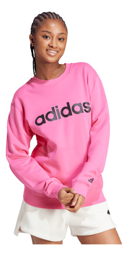 Sudadera adidas Essentials Linear French Terry Mujer Rosa