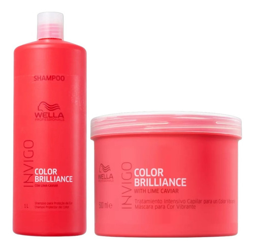 Wella Brilliance Invigo  Kit Shampoo 1litro + Mascara 500ml