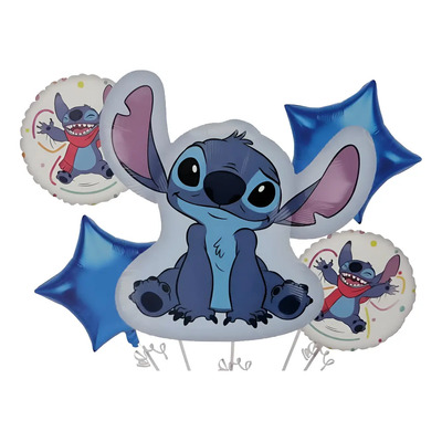 Set 5 Globos Stitch  Angel Temática Lilo Decoración Fiesta | MercadoLibre