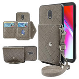 Funda Cartera Para Tracfone Blu View 3 B140dl Gris