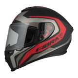 Casco Moto Integral Fibra Giga Falcon Color Falcon Negro / Rojo Tamaño Del Casco M