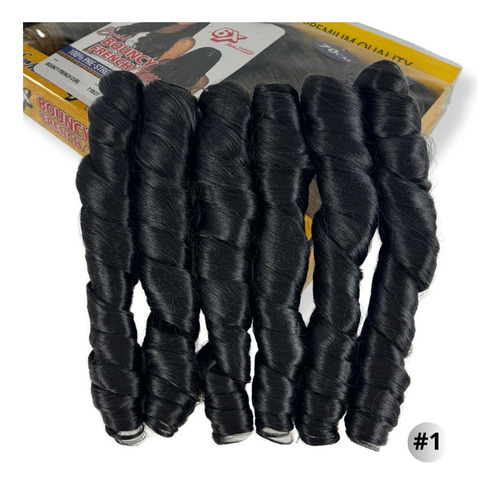 Cabelo Para Tranças French Curl Ser Mulher Pacotão 480g 70cm Cor 1 Preto Intenso