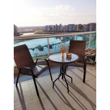 2 Sillones Rattan Premiun Y Mesa 60 Cm