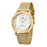 Relógio De Pulso Champion Cn29007h Dourado Pulseira 190x20mm