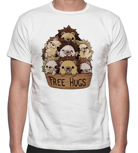 Playera Erizos Free Hugs Divertidos Creativa Regalo Mod.936