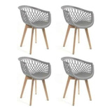 Conjunto 4 Cadeiras Web Pp Wood Cores Diversas