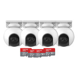 Kit X4 Camara Seguridad Wifi Domo 360 Ezviz +4 Memorias 64gb