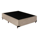 Base Cama Box Solteirão Suede Bege - 96x203x39