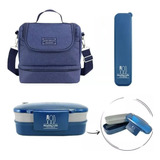 Bolsa Térmica Masculina + Marmita + Porta Talher Trabalho