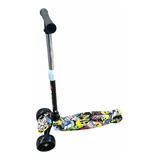 Scooter Deluxe Led Monopatín Triscooter Para Niño Color Amarillo