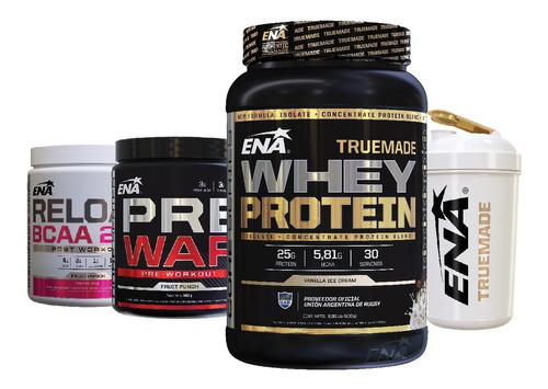 Combo Ena Proteína + Pre Entreno + Post Entreno + Shaker 