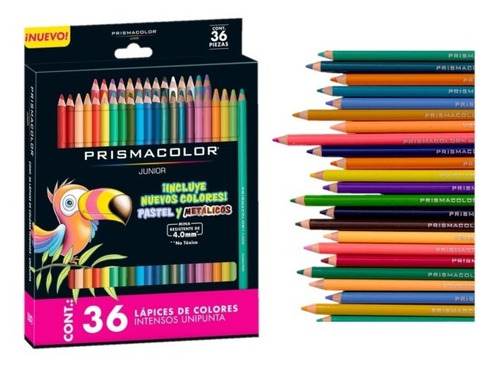 Nuevos Prismacolor Junior Colores Pastel Y Metalicos C/36 Pz