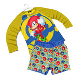 Traje De Baño Sonic Knucles Short Y Playera