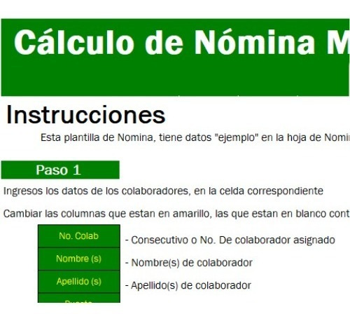 Plantilla De Calculo De Nomina Actualizado 