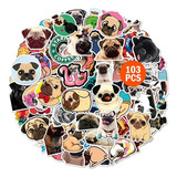 Pug Pegatinas 103pcs Cachorro Perro Lindo Divertido Mas...