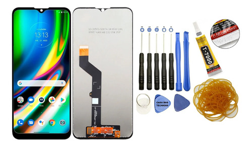 Tela Frontal Lcd Moto G9 Play Xt-2083 + Kit Chaves + Cola