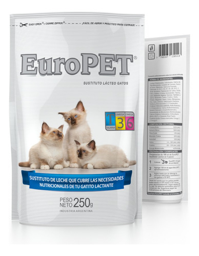 Europet Leche Gatitos Lactantes Sustituto Lácteo Gato 250g