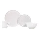 Vajilla Blanca Crown Baccara 16 Piezas Porcelana Color Blanco Lisa