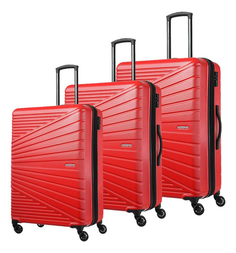 Conjunto Malas American Tourister Samsonite P/m/g Vermelha