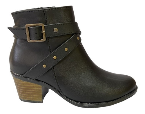 Botin Dama Moda Casuales Vestir C/ Cierre Bota Tacon 5001