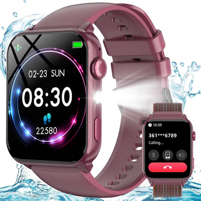 Reloj Smartwatch Inteligente Iowodo R30maxsw Color De Bordó Led Luz Smart Watch Mujer Hombre Con 2 Correas Asistente Voz Bluetooth Llamada Impermeable Deportivo Asistente Voz Calculadora Juego | Envío gratis