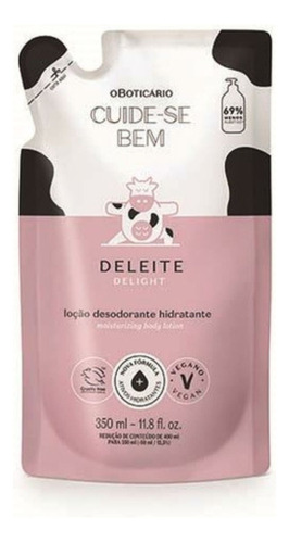  Refil Deleite Loção Hidratante 350ml O Boticário 