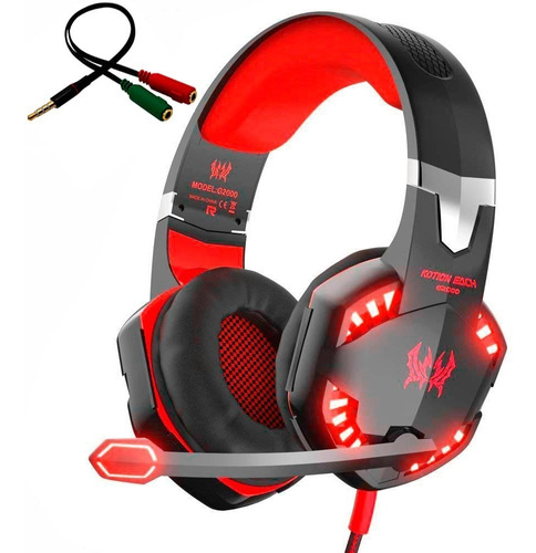 Audifonos Gamer En Diadema Kotion G2000 Microfono Usb Y Led